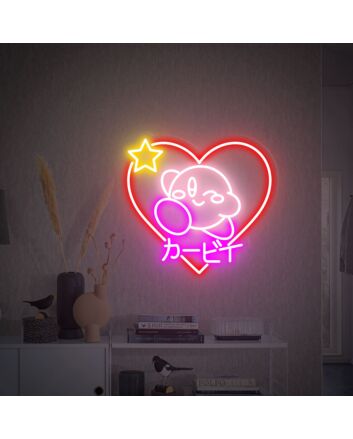 Brighten Your Gaming Space and Celebrate in Style with Love Kirby Decor Japanese Neon Sign - Perfect for Home Decor, Office Ambiance, and Anime-Themed Parties.