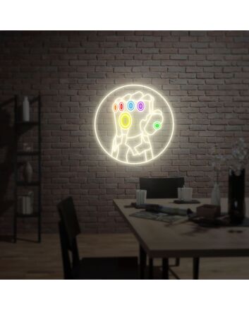 Transform Your Space: Marvel Infinity Gauntlet Neon Sign for an Epic Game Room, Home Theater, or Geeky Bar Ambiance