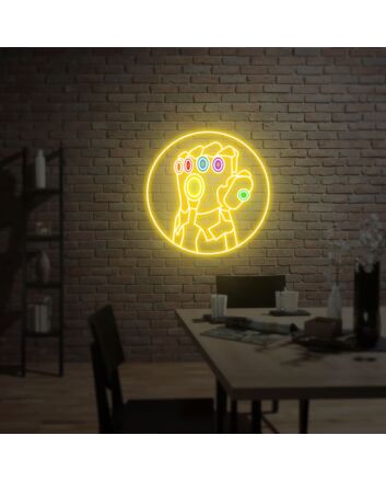 Transform Your Space: Marvel Infinity Gauntlet Neon Sign for an Epic Game Room, Home Theater, or Geeky Bar Ambiance