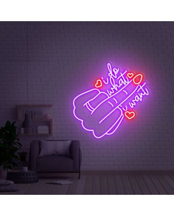 Express Uniqueness in Your Space: Middle Finger I Do What I Want Neon Sign for Bold Home Decor, Game Rooms, Bars, and Edgy Office Environments
