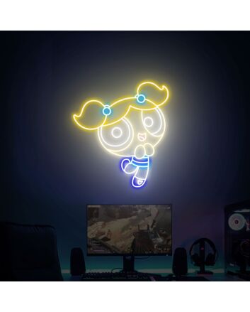 Brighten Up Your Child's Room or Cartoon-themed Party with Power Puff Girls Bubbles Neon Sign Wall Decor