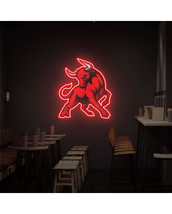 Light Up Your Nights: Red Bull Art Neon Sign for Vibrant Bedroom Glow, Home Decor, and Electrifying Party Ambiance