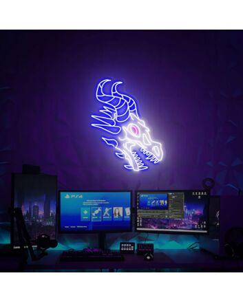Brighten Your Home, Bar, or Game Room Ambiance with Skull Dragon Neon Sign For Wall.