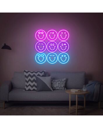 Brighten Up Your Space: Ideal for Home Decor, Office Ambiance, and Bar Settings - Smile Led Neon Light Happy Face Neon Sign