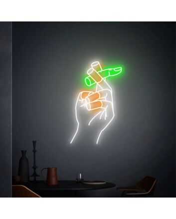 Bring a vibrant glow to your bedroom, bar, and wedding decorations with the Smoking Hand With Finger Neon Sign - The Ultimate Neon Wall Decor.