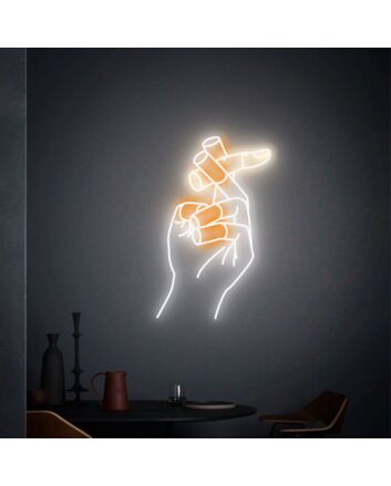Bring a vibrant glow to your bedroom, bar, and wedding decorations with the Smoking Hand With Finger Neon Sign - The Ultimate Neon Wall Decor.