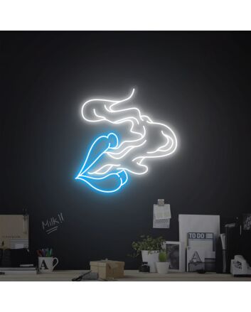 Elevate Your Space: Smoking Lips Neon Sign Cannabis Cigar Neon Light for Bars, Man Caves, and Chill Rooms.
