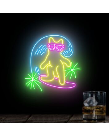 Brighten Your Beach Party or Game Room with Surf Boy Neon Sign - Versatile Neon Lights Decor for Home, Office, and Store Ambiance.