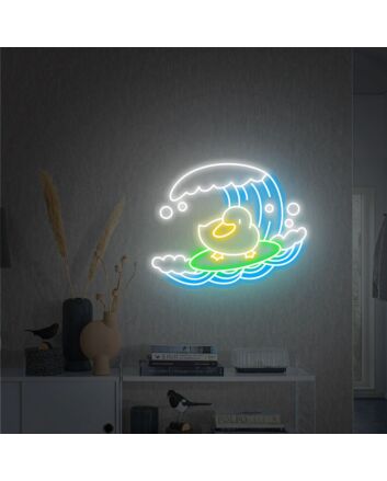 Light Up Your Game Room, Bar, or Wedding with Vibrant Surf Duck Neon Sign – The Perfect Addition for Any Home Decor or Party Atmosphere!