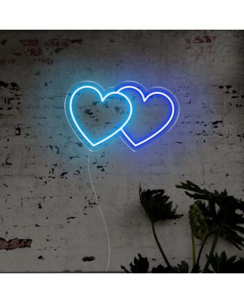 Double Hearts LED Neon Sign