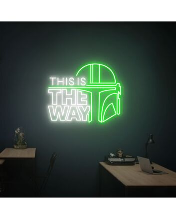 Brighten Up Your Game Room, Man Cave or Themed Party with This Is The Way Neon Sign - Perfect LED Wall Decor for Any Occasion.