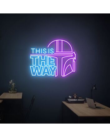 Brighten Up Your Game Room, Man Cave or Themed Party with This Is The Way Neon Sign - Perfect LED Wall Decor for Any Occasion.