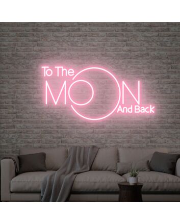 Elevate Your Space with To The Moon And Back Neon Sign Moon Decor - Perfect for Bedrooms, Romantic Evenings, and Special Celebrations.