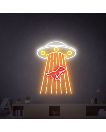 Bring a Cosmic Glow to Your Bedroom, Office, or Party with Ufo Dragon Neon Signs LED Light - Perfect for Space-Themed Wall Decor.