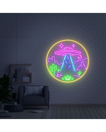 Transform Your Space into a Cosmic Oasis with Ufo Neon Sign: Perfect for Game Rooms, Bars, and Sci-Fi Themed Parties