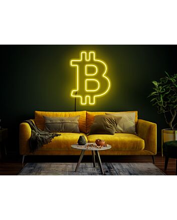 Brighten Up Your Home, Office, or Store with the Vibrant Bitcoin Crypto Neon Sign Bitcoin Light Decor.