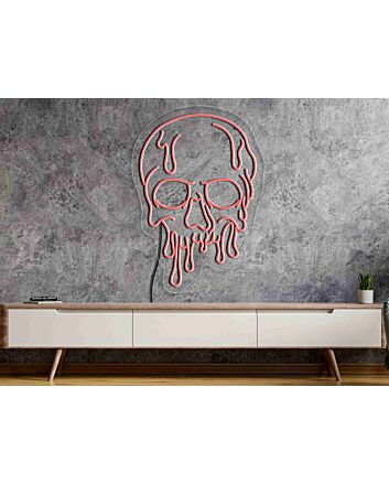 Elevate Your Space: Dripping Skull Neon Sign Wall Art for Home Decor, Office Ambiance, or Hauntingly Chic Bar and Party Settings