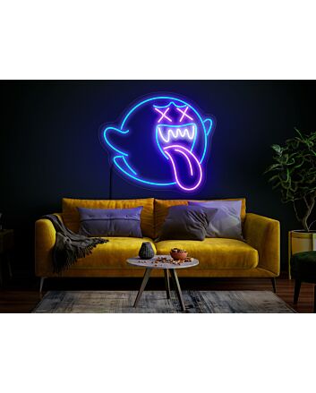 Elevate Your Game Room, Bar, or Halloween Party Ambiance with the Versatile Ghost Neon Sign LED Wall Decor