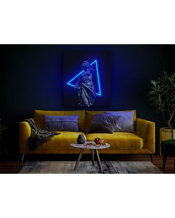 Brighten Up Your Space: Perfect for Home Decor, Office Ambiance, and Storefronts with the Sculpture Neon Sign Triangle Pop Art LED UV Neon Sign Artwork.