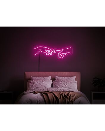 Brighten Your Bar, Office, and Special Events with the Artistic Smoking Hand Neon Sign - Creation Of Adam&#039;s Hands of God Light Smoke Neon Sign