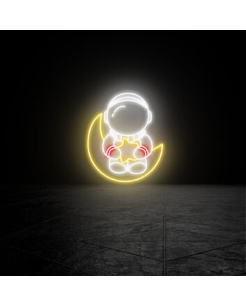 Brighten Your Space with Baby Astronaut Led Neon Sign for Home Decor, Parties, and More