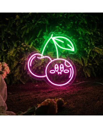 Brighten Your Space with Cute Cherry LED Neon Sign for Bedroom, Party, and Home Decor Delight.