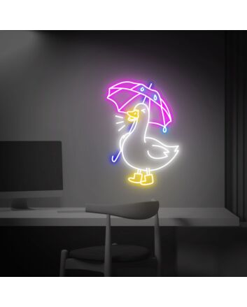 Brighten Up Any Space: Duck Led Signs Birthday Gift Neon - Perfect for Kids&#039; Rooms, Parties, and Home Decor.