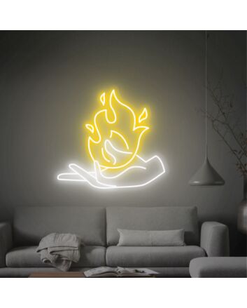 Spark Joy in Your Space: Perfect for Wedding, Bar, and Birthday Celebrations - Flame Hand Fire Led Light Birthday Gift Wall Decor Led Neon Sign