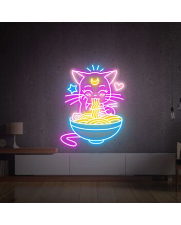 Brighten Your Kitchen and Spice Up Your Next Party with Fortune Cat Ramen Anime LED Neon Sign Kitchen Decor!