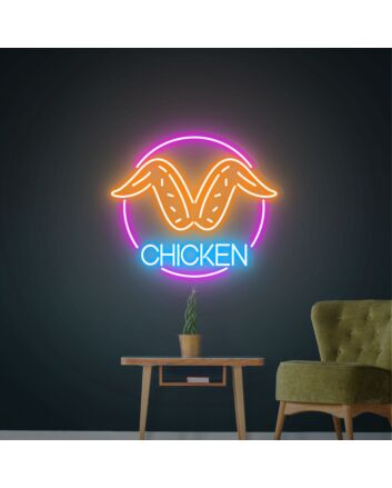 Brighten Your Kitchen, Diner, or Restaurant Atmosphere with Fried Chicken Wings Led Neon Sign Chic Birthday Decor
