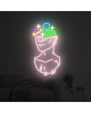 Elevate Your Space: Galaxy Brain Led Neon Sign Wall Art for a Vibrant Touch in Home Decor, Office Vibes, and Memorable Weddings & Parties.