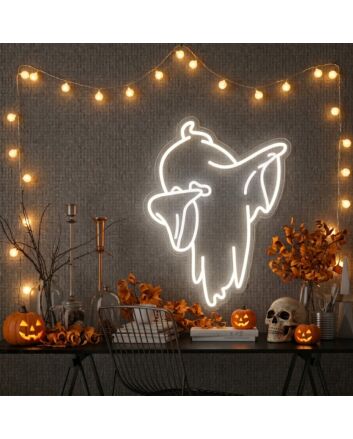 Brighten Your Halloween Party and Home with the Ghost Spooky Halloween LED Neon Sign - Perfect for Wall Art and Adding a Haunting Vibe to Bars and Events