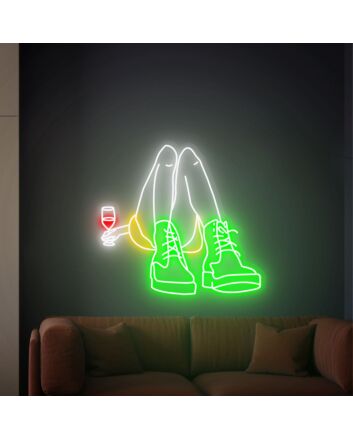 Brighten Up Your Space: Girl With Wine Led Neon Sign for Chic Home Decor, Vibrant Bars, and Memorable Wedding Celebrations.
