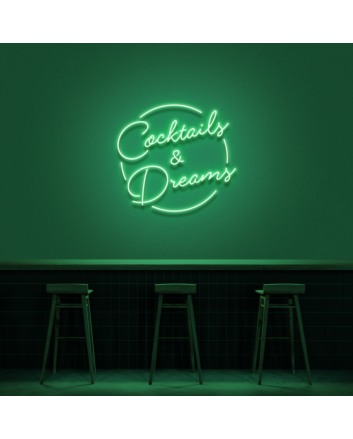 Customize Cocktails &amp; Dreams Neon Sign (Style 2)