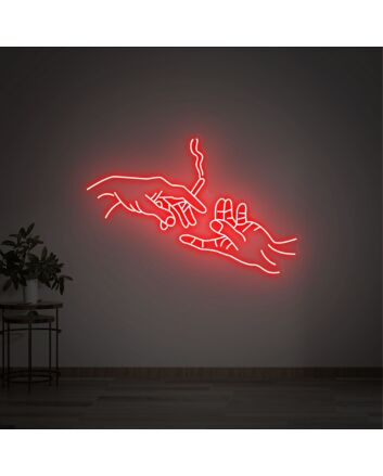 Brighten Your Space: Hands Of God LED Neon Sign for Home, Office, Wedding Celebrations, and Trendy Bar Settings