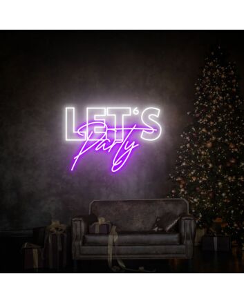 Bring Life to Your Celebrations: Let S Party Led Neon Sign - Perfect for Home Entertaining, Bars, Weddings, and Office Parties