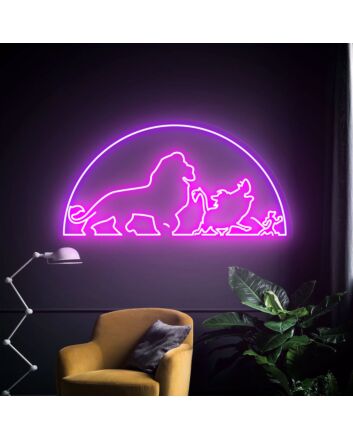 Bring the Jungle to Your Space: Lions Decor Neon Light Lionking Art LED Neon Sign, Perfect for Kids' Bedrooms, Playrooms, and Themed Parties.