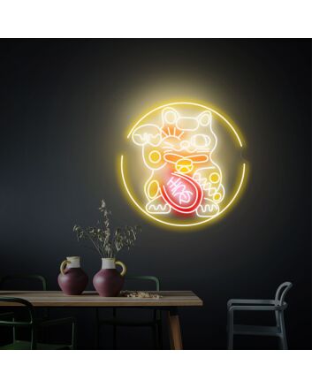 Brighten Up Your Space: Versatile Lucky Cat Led Neon Sign for Home, Office, Bar, and Restaurant Decor.