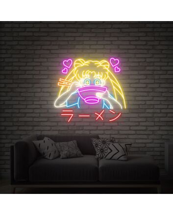 Brighten Up Your Space: Sailor Moon LED Neon Signs - The Perfect Personalized Gift for Home, Office, and Party Decor.