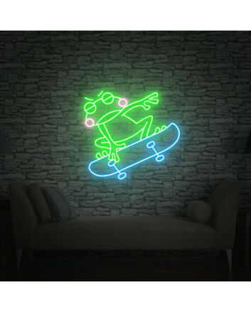 Brighten Your Skate Shop or Bedroom with Skateboard Frog- Led Neon Sign Custom Neon Neon Light - Perfect for Adding a Funky Touch to Any Space!