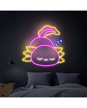 Brighten Your Bedroom or Celebrate in Style: Sleeping Axolotl Neon Light Kawaii Led Neon Sign Wall Decoration, Perfect for Home Decor, Office Spaces, or Birthday Gifts.