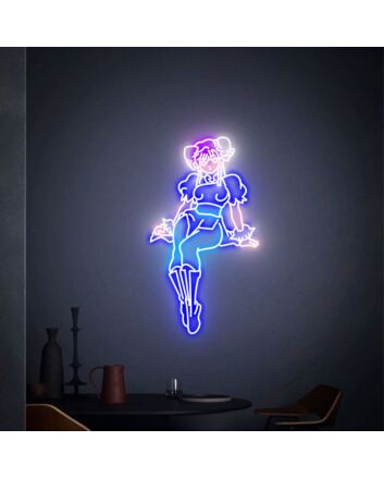 Elevate Your Gaming Haven and Celebrations: Street Fighter Chun-Li Led Neon Sign for an Ultimate Room Decor and Festive Gift.