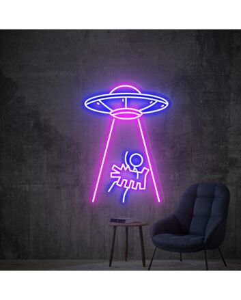 Bring the Extraterrestrial Vibe to Your Spaces with Ufo Led Neon Signs - Perfect for Bedroom Ambience, Party Walls, and Novelty Office or Bar Decor.