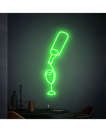 Elevate your Wine Cellar, Bar, or Wedding Venue with Wine Glass S LED Neon Sign Wine Artwork Decor.