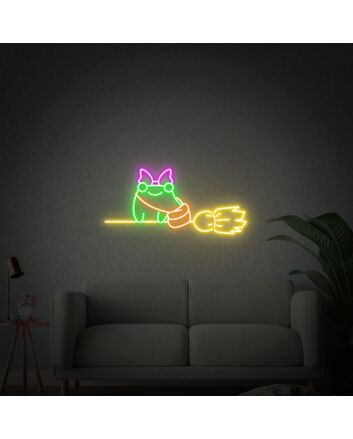 Brighten Up Your Space: Wizard Frog Led Neon Sign for Enchanting Home, Office, Store Decor, and Glorious Bar or Wedding Ambiance