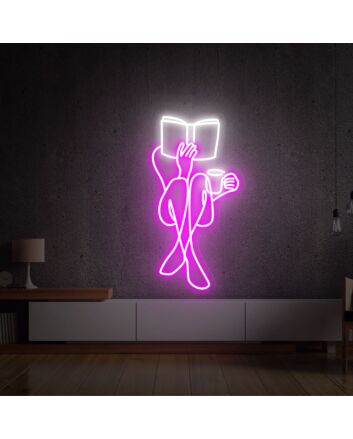 Elevate Your Space: Woman Reading LED Neon Signs for Charming Home Decor, Cozy Reading Nooks, and Unique Birthday Gifts
