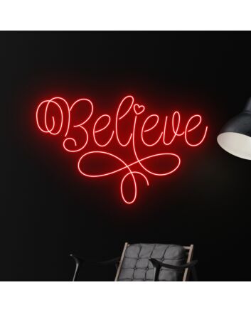 Brighten Your Space with Customizable Charm: Believe Led Neon Sign for Home Decor, Celebrations, and Inspirational Office Environments