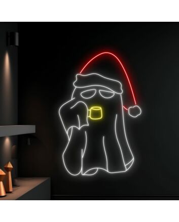 Spookify Your Space: Boo Ghost Christmas LED Neon Sign for Festive Home, Office, and Party Decor