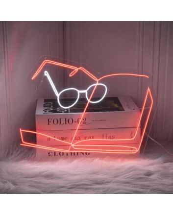 Brighten Up Your Reading Nook and Add Flair to Book-Themed Parties with the Book With Glasses Led Neon Sign Book Hanging Led Neon Lightbook Lover Deco.