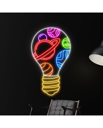 Brighten Up Your Space: Bulb Galaxy Led Neon Sign for Vibrant Home Decor, Office Ambiance, and Festive Christmas Celebrations.
